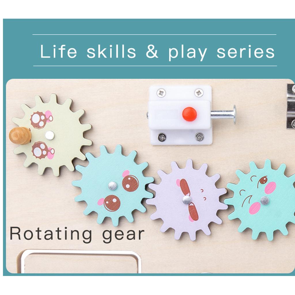 Montessori Wooden Busy Board Toddler - 4~6세 어린이를 위한 나무 소재의 휴대용