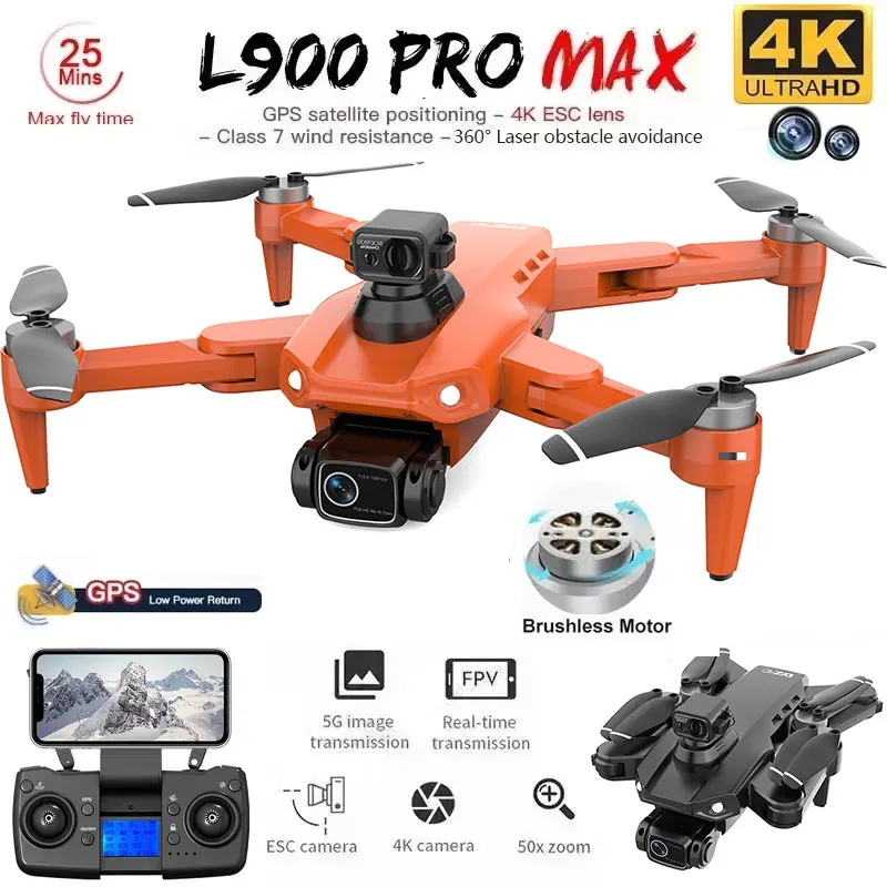 L900 Pro MAX GPS 드론 4K 전문 HD 듀 - Fpv Brushless Rc Drone 4K 리뷰 및 가격