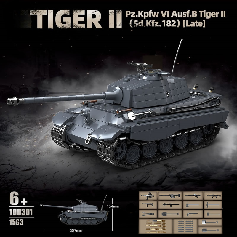 WW2 군사 킹 타이거 헤비 탱크 2 Sd.Kfz.18 - Lego Compatible Military Tank 리뷰 및 가격