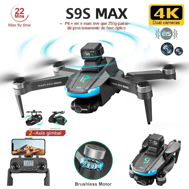 새로운 S9S MAX 미니 드론 4K 2축 PTZ HD - Fpv Brushless Rc Drone 4K 리뷰 및 가격
