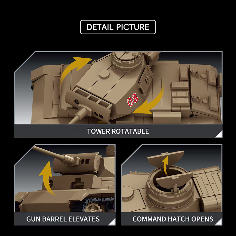 2차 세계대전 아프리카군단 3형 Sd.Kfz.141 탱 - Lego Compatible Military Tank 리뷰 및 가격