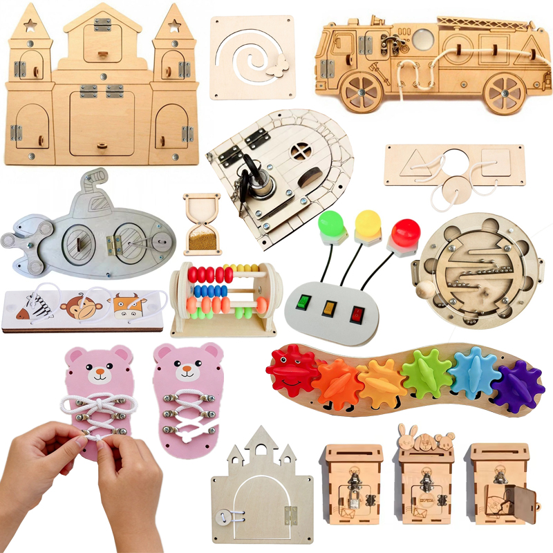 DIY 몬테소리 비지보드 나무 액세서리 딸기 자동차 끈 - Montessori Wooden Busy Board Toddler 리뷰 및 가격